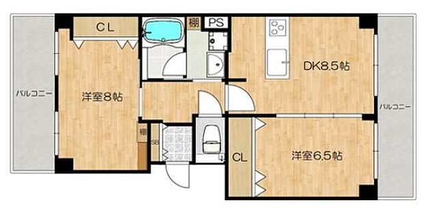 エバーグリーン門真(2DK) 5階の間取り図