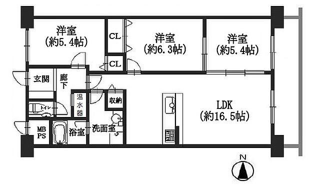 プライムハイツ新大阪(3LDK) 4階の間取り図