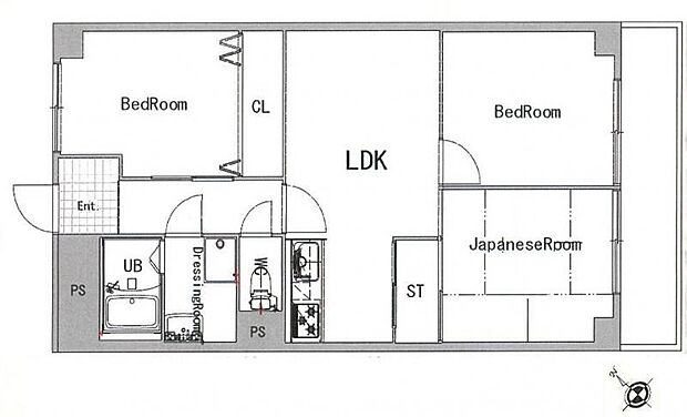 メロディーハイム守口(3LDK) 8階の間取り図
