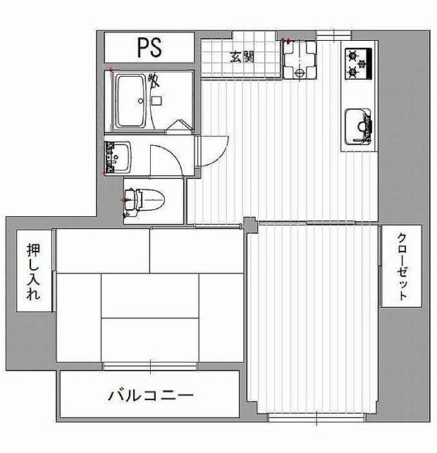千里丘ドリームマンション(2DK) 3階の間取り図