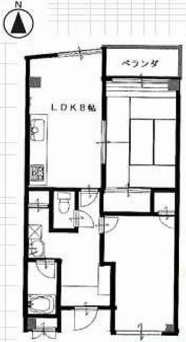 メゾン茨木西駅前(2LDK) 9階の間取り図