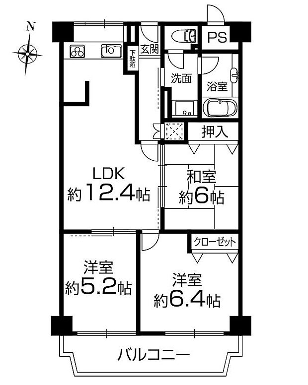 ローレルハイツ茨木総持寺第2号棟(3LDK) 11階の間取り図