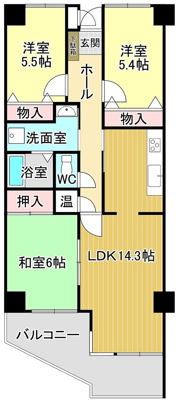 CO-OP下関第2上田中マンション(3LDK) 6階/603の内観