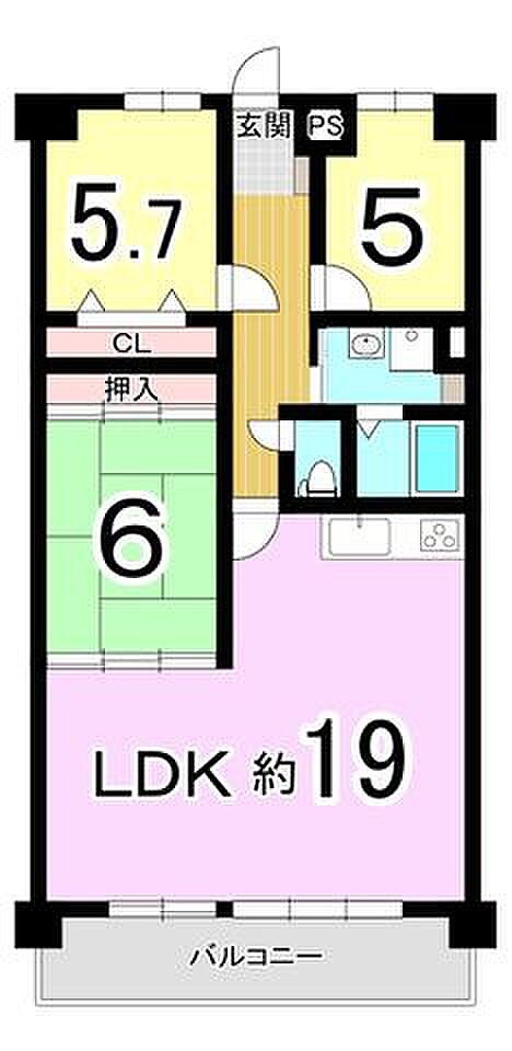 ロード21(3LDK) 10階の間取り図