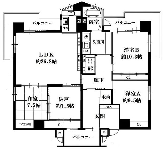 カーサ大入I(4LDK) 7階の内観