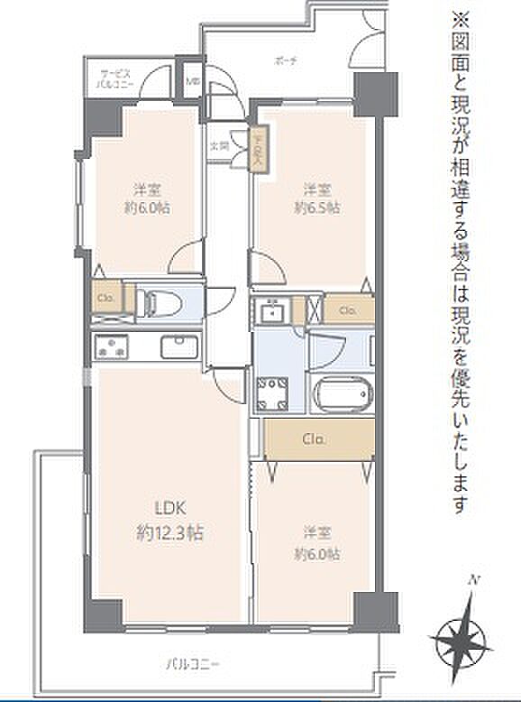 ダイアパレス坂戸(3LDK) 2階/201号室の間取り図