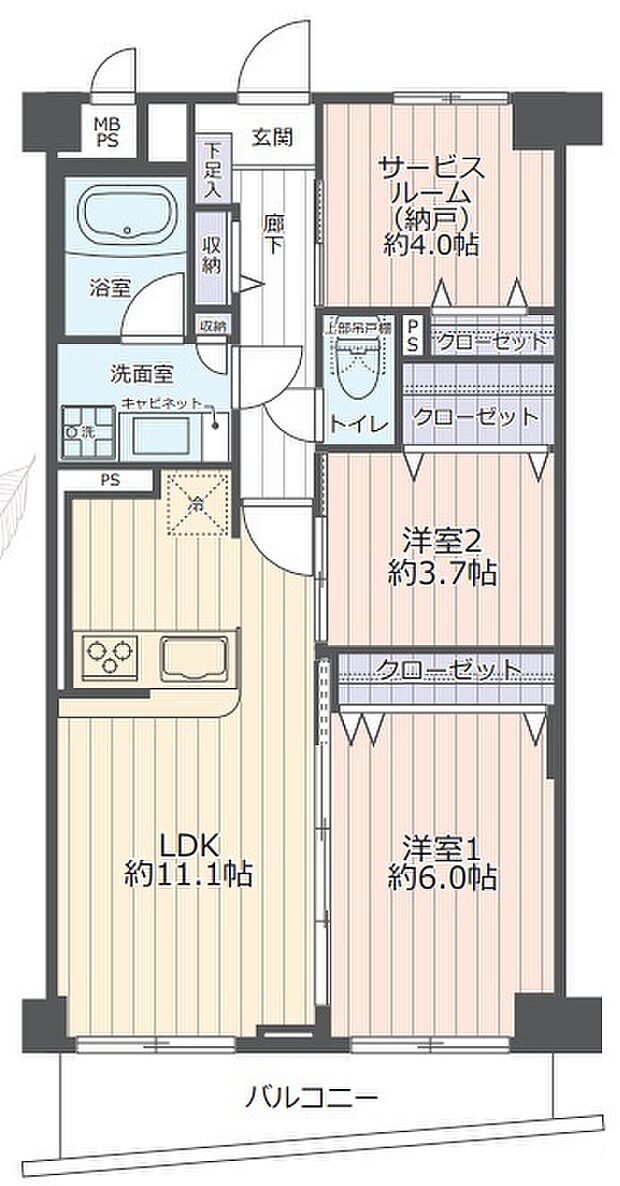 ロイヤルステージ東所沢パート2(2SLDK) 3階/302号室の内観