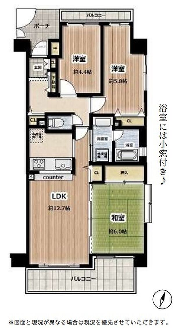 コスモ入間弐番館(3LDK) 2階/210号室の間取り図