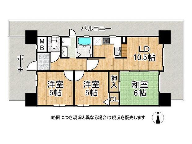 グランプレステージ西神戸　中古マンション(3LDK) 7階の間取り図