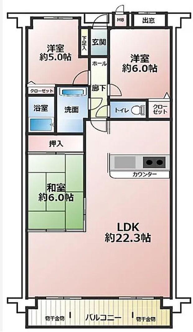 シャトレ愛松一宮VI(3LDK) 7階/703号室の内観