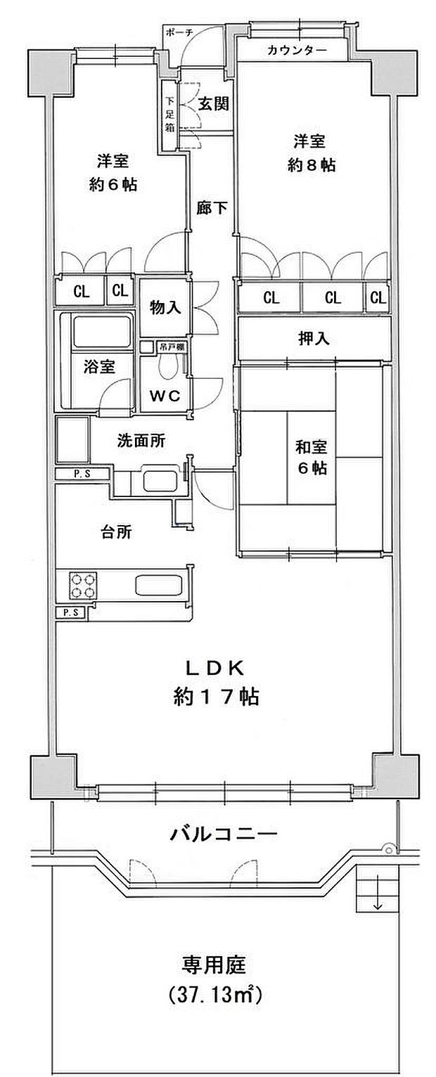 専用庭11.2坪付レックスパーク猪名川１階(3LDK) 1階の内観