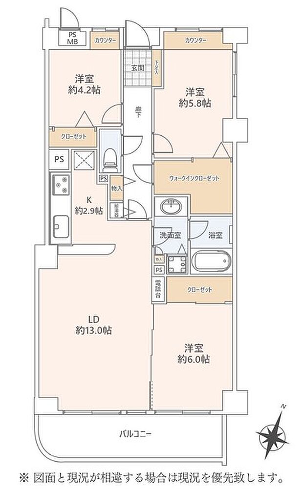 イトーピア小金公園(3LDK) 2階の間取り図