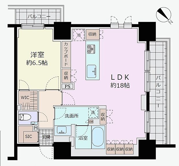 ピアース赤坂(1LDK) 14階の間取り図
