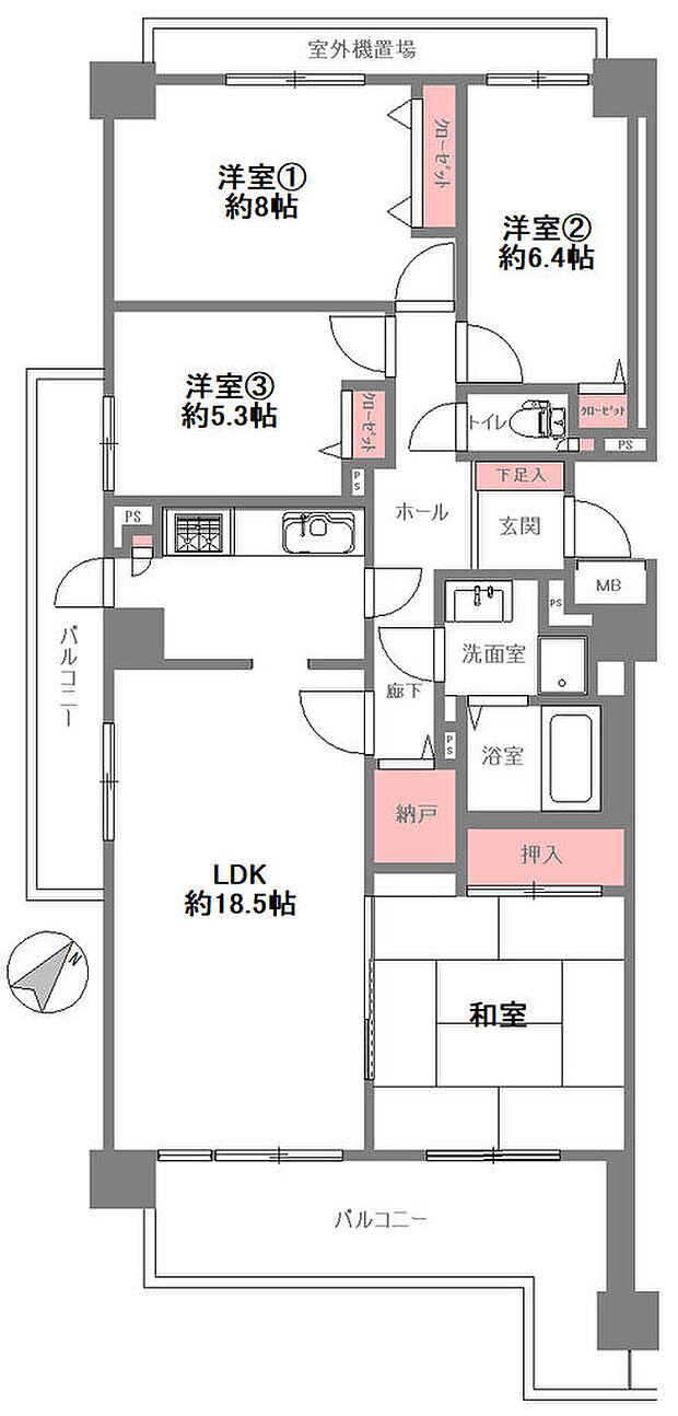 パークアヴェニュー神戸三田　４番館(4SLDK) 8階の内観