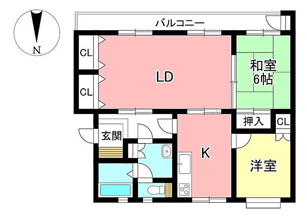 豊田ハイタウン壱号棟(2LDK) 3階の間取り図