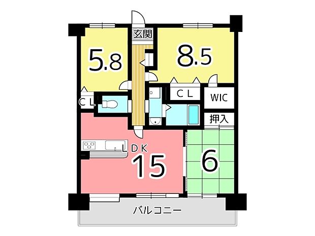 パレ・ロワイヤル南新在家(3LDK) 7階の間取り図