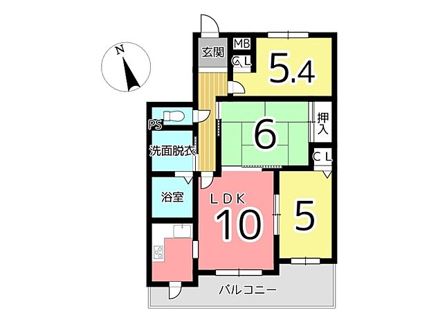 プレステージ野田町(3LDK) 8階の間取り図