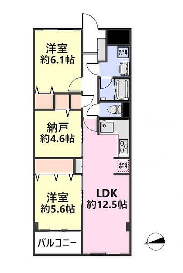 イトーピア草加マンション(2SLDK) 5階の間取り図
