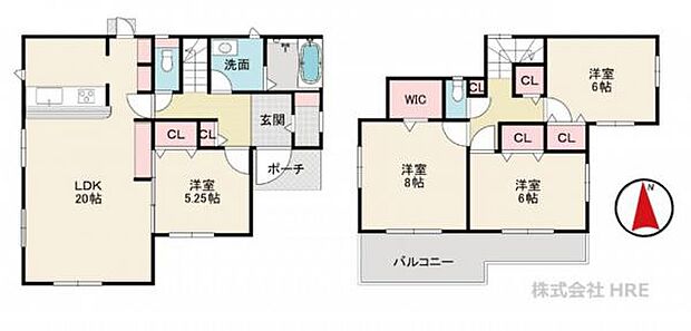 2階居室は全室6帖以上と広々、LDKも20帖です。
