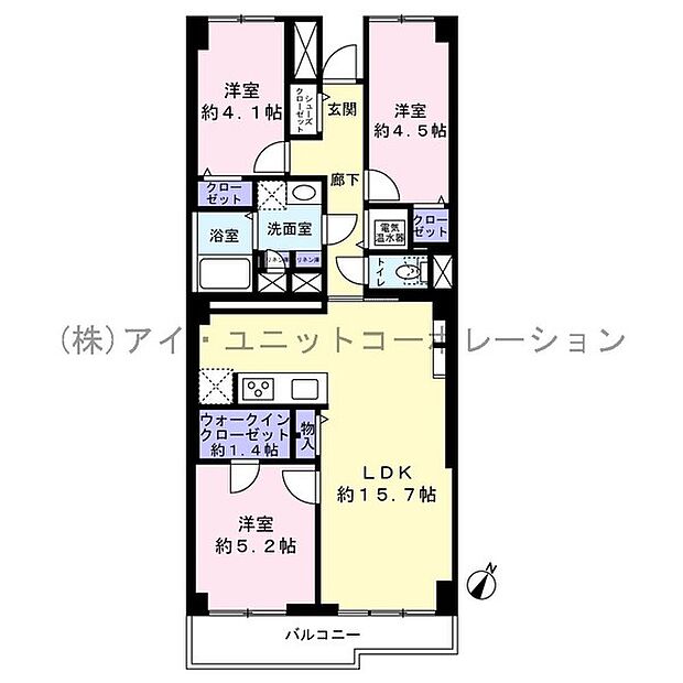 サニーハウス行徳(3LDK) 4階の間取り図