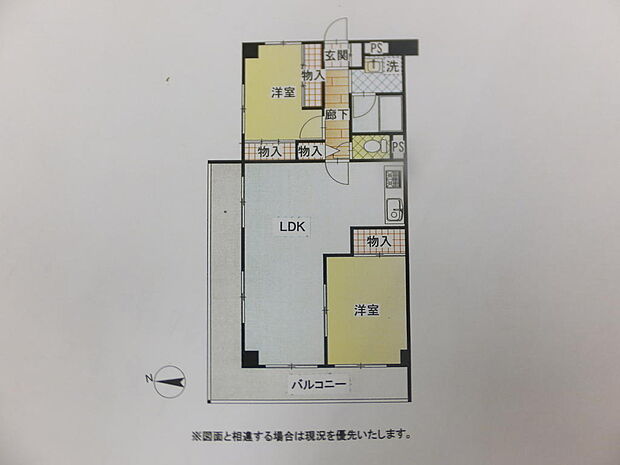 シャルマンコーポ大宮七里(2LDK) 2階/211の間取り図