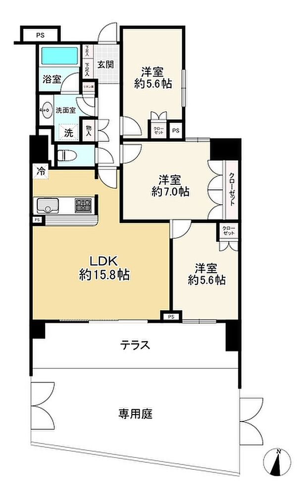 BELISTA府中(3LDK) 1階の間取り図