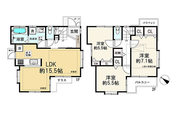 調布市深大寺北町3丁目(3LDK)の内観