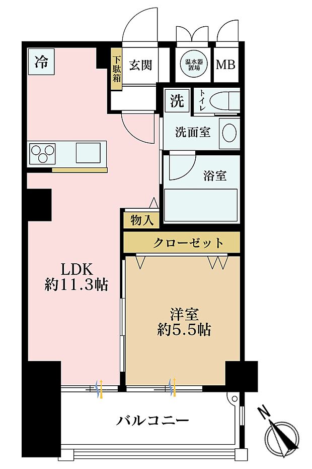 クレール三田(1LDK) 10階の間取り図