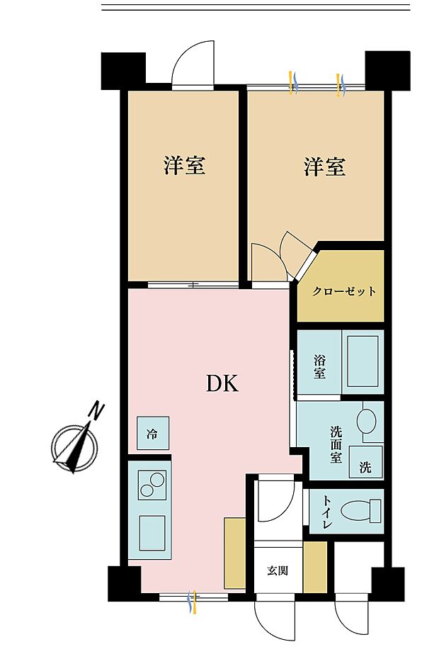 セザール五反田(2DK) 10階の間取り図