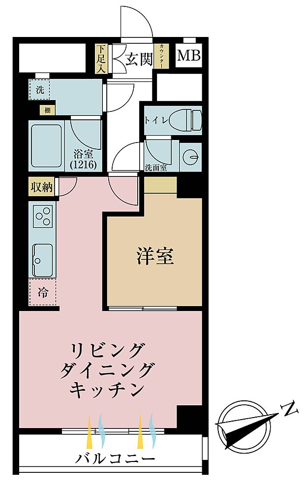柿の木坂パレス(1LDK) 2階の間取り図