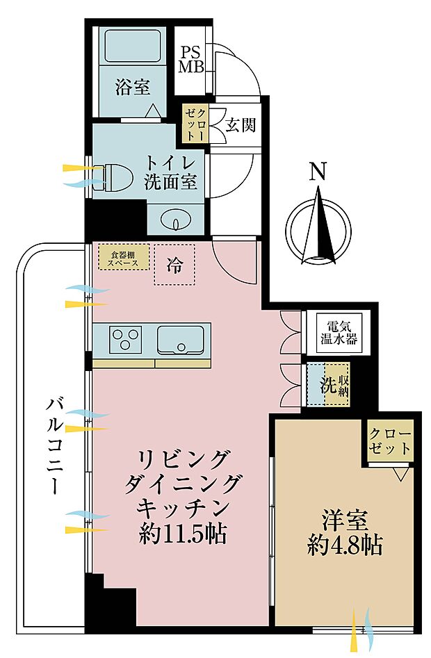 エクセル蒲田(1LDK) 7階の間取り図
