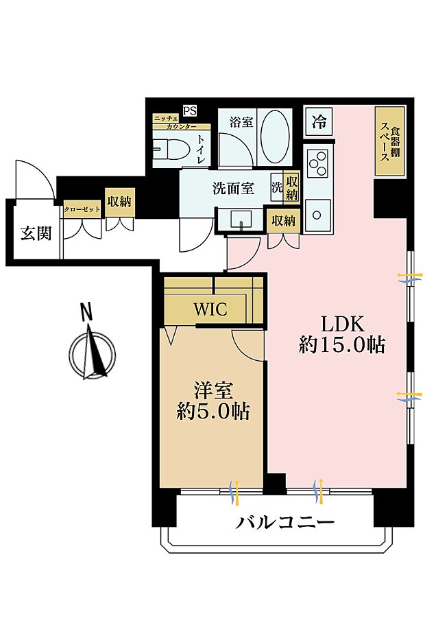メゾンランジェ早稲田(1LDK) 3階の間取り図