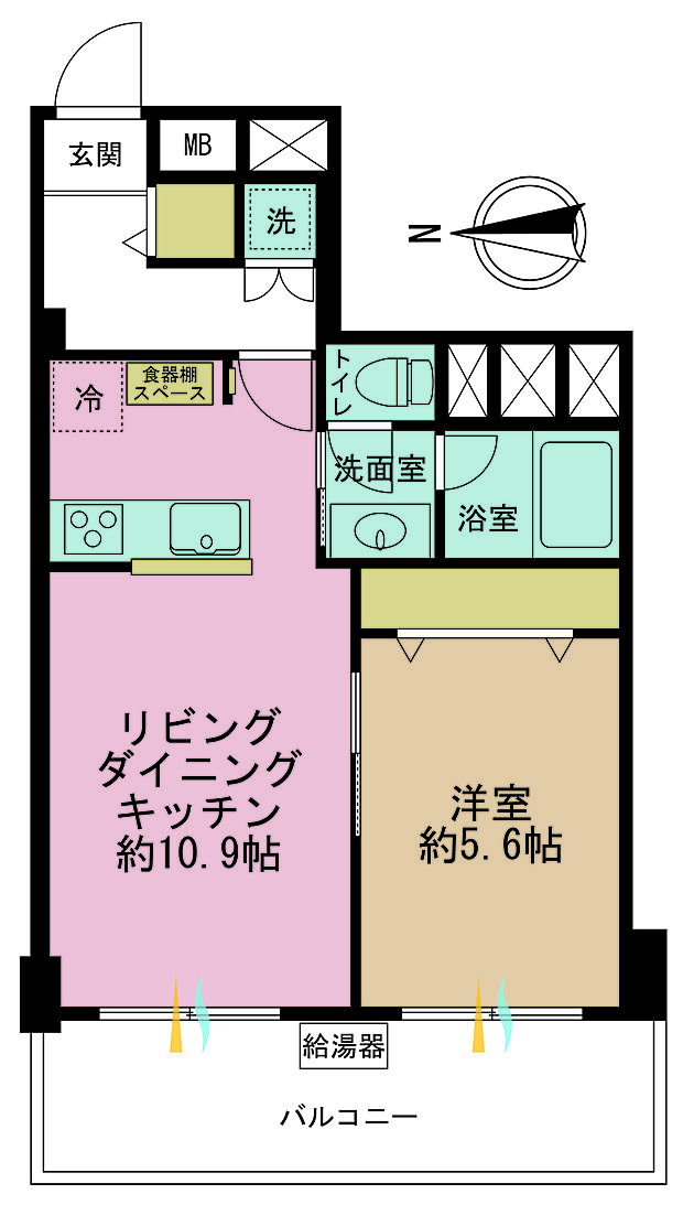 ＮＫ五反田コータース(1LDK) 8階の間取り図