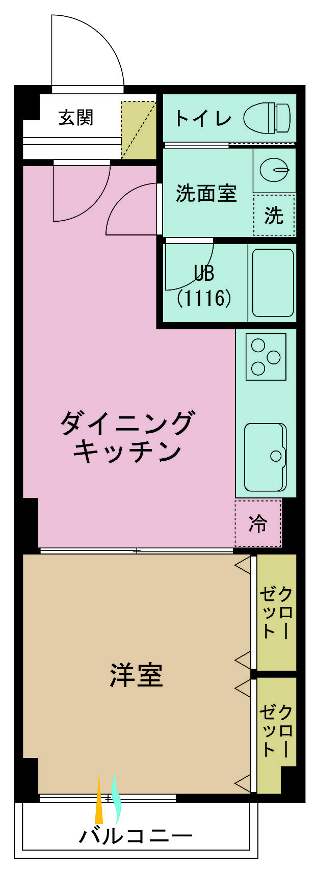 目黒コーポビアネーズ(1LDK) 3階の間取り図