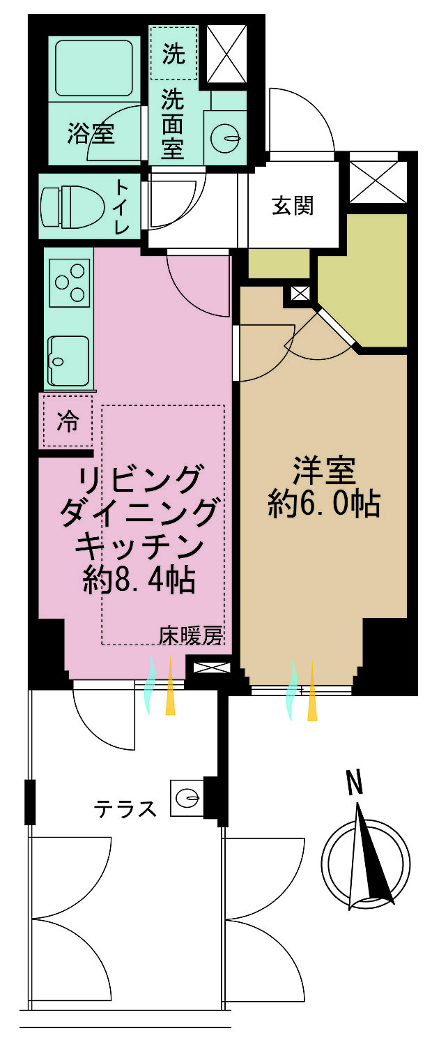 藤和三田綱町ホームズの間取り