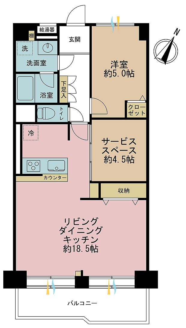 日商岩井亀戸マンション(1SLDK) 9階の間取り図
