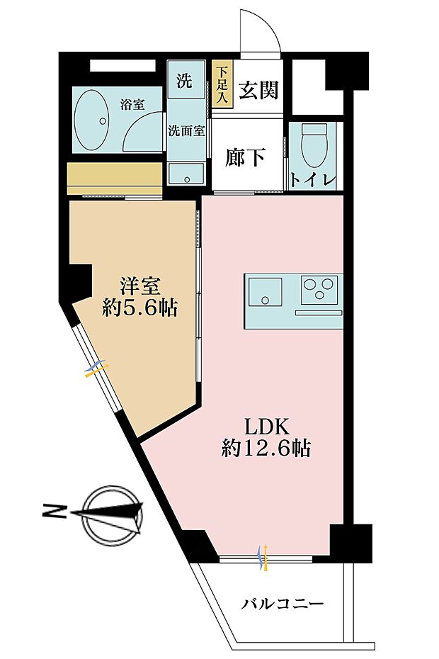 パラシオン本郷(1LDK) 8階の間取り図
