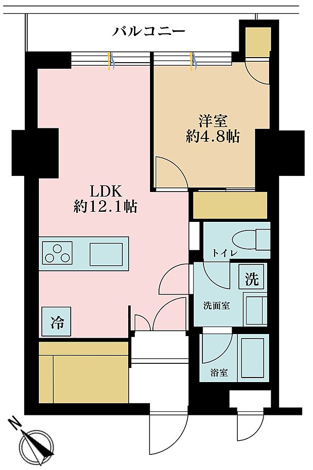 ライオンズマンション中目黒(1LDK) 3階の間取り図