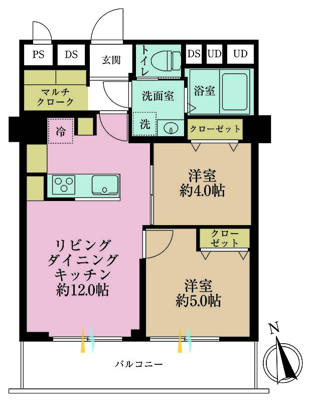 ニューハイツ大森(2LDK) 11階の間取り図