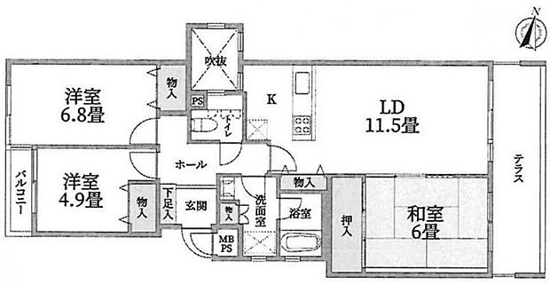 グランドメゾン六甲箕岡(3LDK) 1階の内観