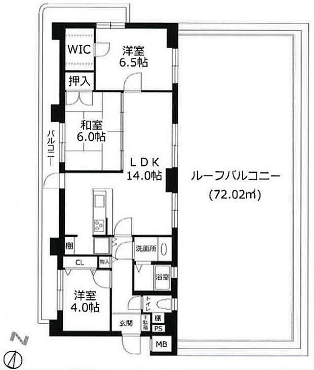 ライオンズマンション西舞子(3LDK) 8階の間取り図