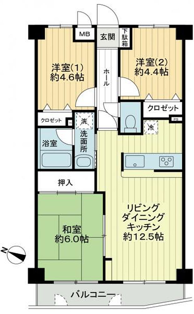 新神戸壱番館ハウス・パートII(2LDK) 1階の内観