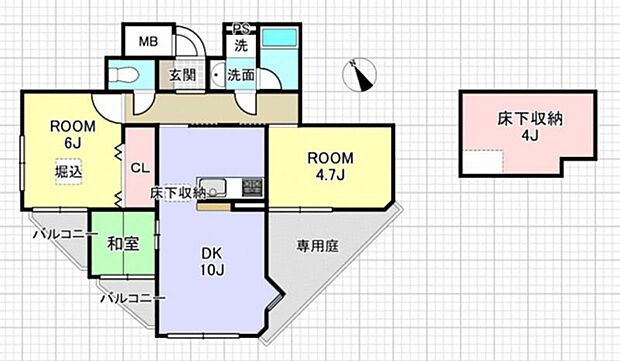 ライオンズマンション須磨離宮(3LDK) 1階の間取り図
