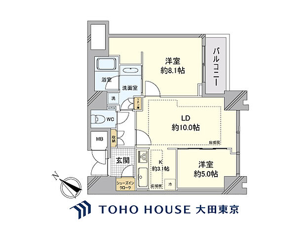 THE ROPPONGI TOKYO(2LDK) 13階の間取り図