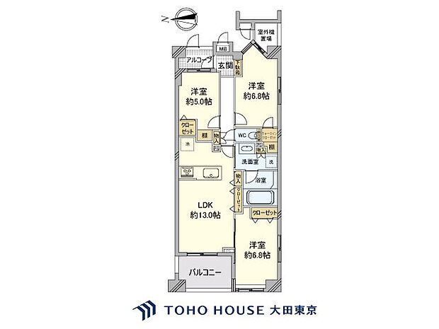 セザール第二川崎大師の間取り