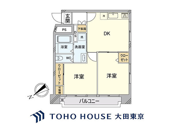 旗の台サマリヤマンション(2DK) 9階の間取り図