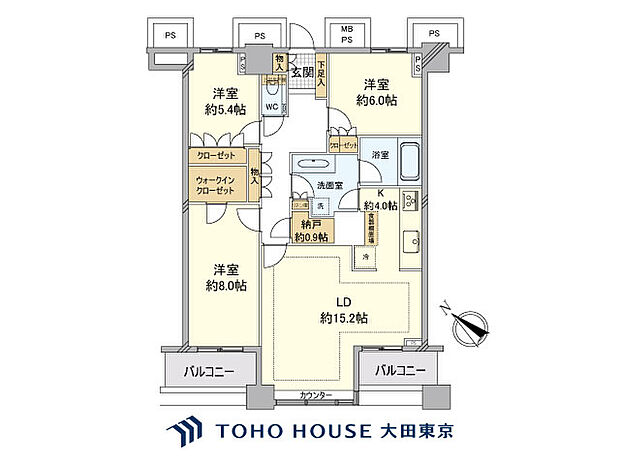 THE TOKYO TOWERS MIDTOWER(3LDK) 37階の間取り図