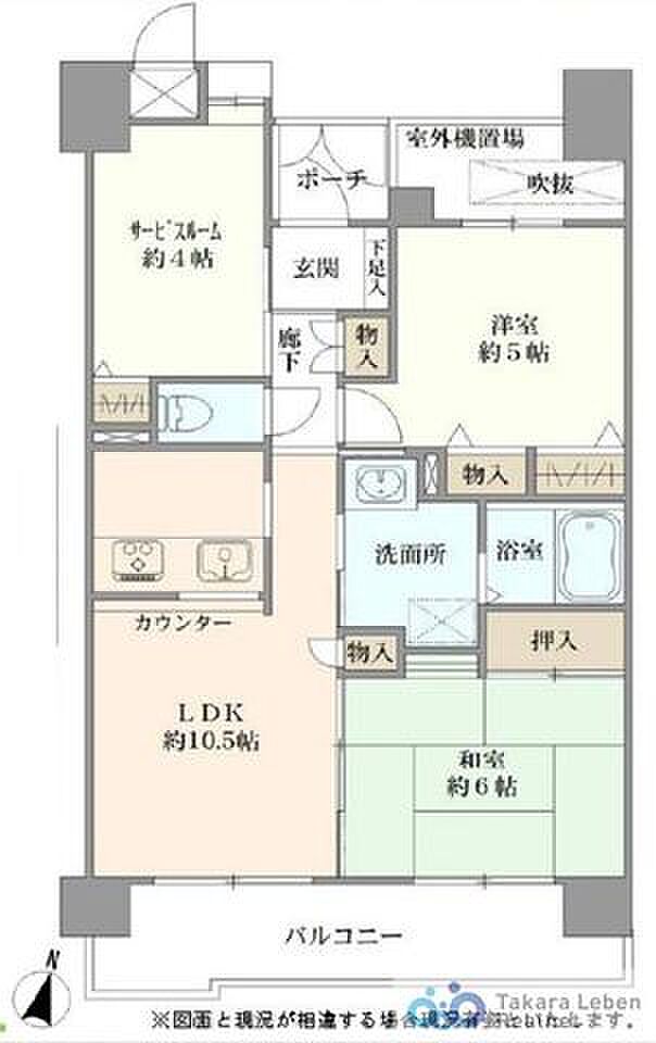 東川口第8サニーコート(2SLDK) 3階/304の間取り図