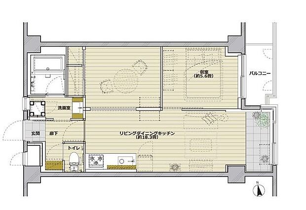 ライオンズマンション志村三丁目(2LDK) 2階/205の間取り図
