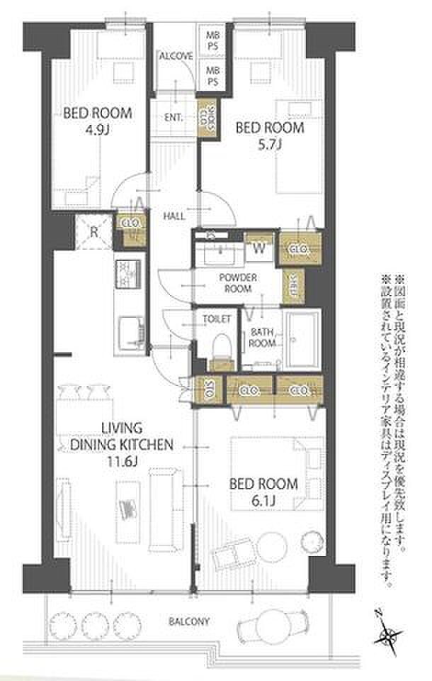 グリーンパーク西川口スカイハイツ(3LDK) 2階/204の間取り図